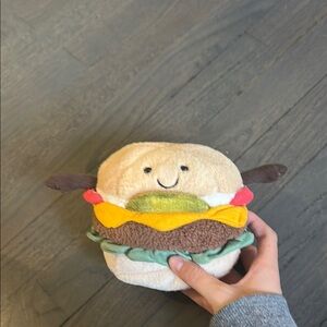 Jellycat Plush Smiling Cheeseburger Toy - Multicolor